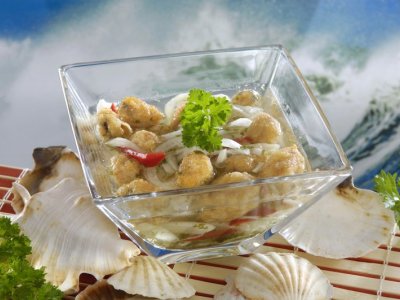 Marináltkagyló-saláta recept